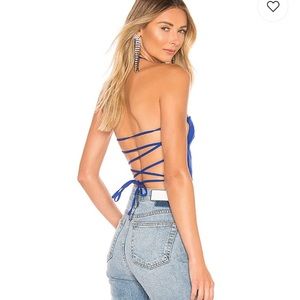 REVOLVE Cobalt Blue Tie Crop Top Women’s Small